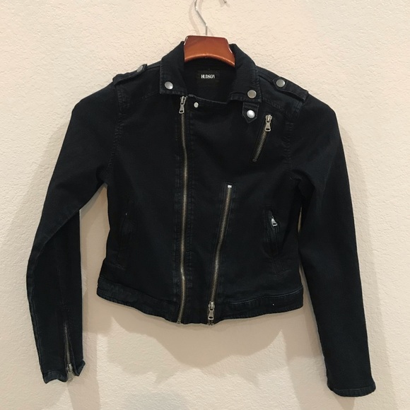 hudson black denim jacket